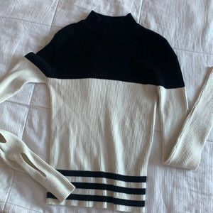 turtle neck ribbed long sleeve with cut outs